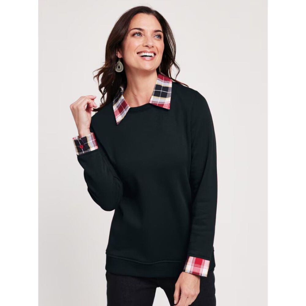 NEW Layer Look Black Sz Small Casual Wear Collared Lightweight Sweatshirt BLAIR